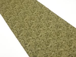 アンティーク　地紙に鶴・松竹梅模様織り出し丸帯（材料）